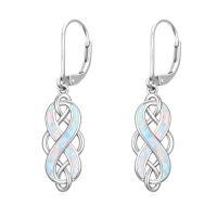 wholesale 925 Sterling Silver Celtic Knot Earrings Opal Dangle Earrings Celtic Irish Jewelry Christmas Gifts For Women -color_name:2-White Gold Celtic Kont