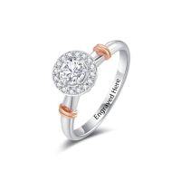 wholesale TOUPOP Personalized Moissanite Engagement Rings 1ct Moissanite Promise Rings For Women D Color Vvs1 Round Cut Lab Created Diamond 925 Sterling Silver 18k White Gold Plated Moissanite Wedding Ring -color_name:White Gold and Rose Gold,ring_size:13