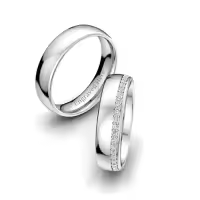 TOUPOP 925 Sterling Silver/10k/14k/18k Gold Moissanite Couple Wedding Ring Set-style_name:B Wedding Ring Set-44 Stones