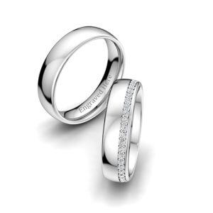 B Wedding Ring Set-44 Stones