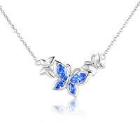 wholesale TOUPOP Butterfly Choker Necklace S925 Sterling Silver Birthstone Pendant Necklace Jewelry Gifts For Women Wife Wedding Birthday Christmas Gifts -style_name:9-September-Sapphire