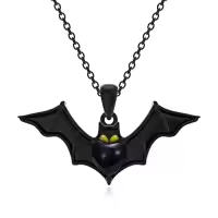 TOUPOP Sterling Silver Witch Moon Ghost Pumpkin Bat Pendant Necklace-style_name:4-Bat