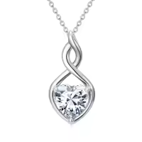 TOUPOP Sterling Silver Birthstone Infinity Heart Pendant Necklace-color_name:04-April-Synthetic Diamond