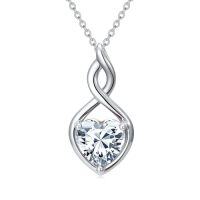 wholesale Infinity Birthstone Necklace 925 Sterling Silver Heart Love Infinity Pendant Fine Jewelry Birthday Christmas Gifts For Women Girlfriend Wife -color_name:04-April-Synthetic Diamond