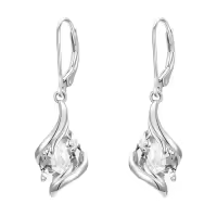 TOUPOP Sterling Silver Birthstone Teardrop Dangle Earrings Fine Jewelry Gifts-color_name:04-April-Synthetic Diamond