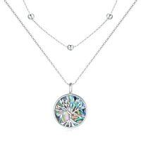 wholesale Tree Of Life/wishbone/moon Layered Necklace Sterling Silver Dainty Stacked Layering Choker Necklace Jewelry Gifts For Women Christmas Anniversary -style_name:Tree of Life Layer