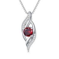 wholesale Birthstone Infinity Necklace For Women S925 Sterling Silver Infinity Love Jewelry Birthday Anniversary Christmas Gifts For Her Girlfriend Wife -color_name:01-January-Garnet