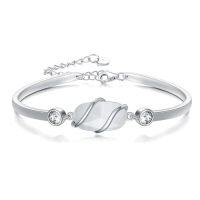 wholesale 925 Sterling Silver Bracelet For Women Gemstone Bracelet Bangle Fine Jewelry Birthday Christmas Gifts For Women Her Wife Mom -color_name:A-Mother of Pearl