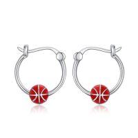 wholesale Softball/golf/volleyball/soccer/football/basketball Hoop Earrings 925 Sterling Silver Hoop Sports Earrings Sports Jewelry Christmas Gifts For Women -style_name:F-Basketball