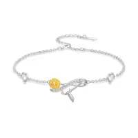 TOUPOP Sterling Silver Insect Bracelet with Stones-style_name:Hummingbird