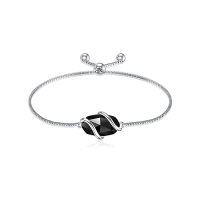 wholesale Bracelet For Women 925 Sterling Silver Dainty Simple Gemstone Link Bracelet Fine Jewelry Birthday Christmas Gifts For Women Her Mom (fully Adjustable To 9 Inches) -color_name:A-Black Onyx