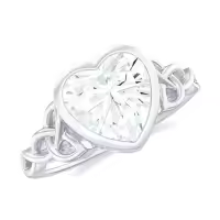 TOUPOP 10k 14k 18k Gold Moissanite Heart Engagement Ring For Women-style_name:B Moissanite Heart Ring