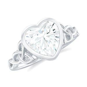 B Moissanite Heart Ring