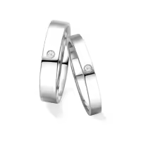 TOUPOP 10k/14k/18k Gold & Sterling Silver Moissanite Couples Rings Set-style_name:A Wedding Ring Set
