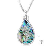 wholesale TOUPOP Teardrop Cremation Jewelry For Ashes Sterling Silver 12 Month Birth Flower Urn Necklace W/funnel Filler Memorial Keepsake Jewelry For Women -style_name:5-May