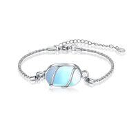 wholesale Urn Bracelet For Ashes 925 Sterling Silver Dainty Gemstone Cremation Bracelet For Ashes Keepsake Jewelry Memorial Gifts For Women Mom -color_name:Moonstone