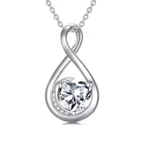 TOUPOP Sterling Silver Birthstone Infinity Love Moon Necklace For Women-color_name:04-Diamond-Apr.