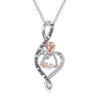 wholesale TOUPOP Gifts For Mom Grandma Nana Wife Daughter 925 Sterling Silver Rose Flower Love Heart Necklaces I Love You To The Moon And Back Gifts For Women -style_name:Nana-I Love You to The Moon and Back