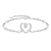 TOUPOP Sterling Silver & Crystal Star Charm Bracelet Adjustable Christmas Gift-style_name:heart Paperclip Bracelet