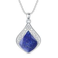 wholesale Filigree Teardrop Necklace 925 Sterling Silver Teardrop Gemstone Pendant Jewelry Gifts For Women -color_name:B-Lapis Lazuli