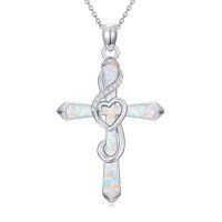 wholesale Opal Cross Necklace 925 Sterling Silver Infinity/stethoscope/musical Note Pendant Necklaces Faith Jewelry Christmas Gifts For Women Her -style_name:Musical note