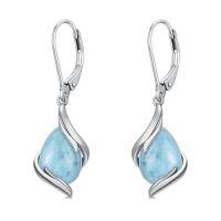 wholesale Teardrop Earrings For Women 925 Sterling Silver Gemstone Dangle Earrings Fine Jewelry Birthday Christmas Gifts For Women Mom -color_name:Larimar