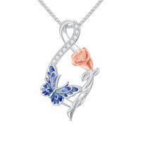 wholesale TOUPOP Christmas Gifts For Women Infinity Necklace 925 Sterling Silver Animal Infinity Pendant Jewelry Birthdays Graduation Gifts For Her Mom Wife -style_name:Butterfly Necklace