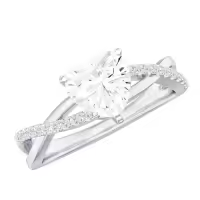TOUPOP 10k/14k/18k Gold Moissanite Heart Twist Engagement Ring-style_name:E Moissanite Heart Ring