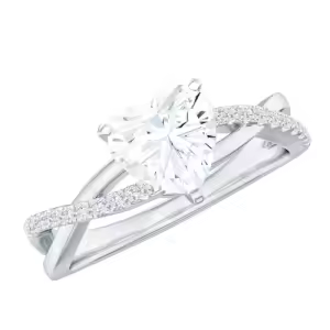 E Moissanite Heart Ring