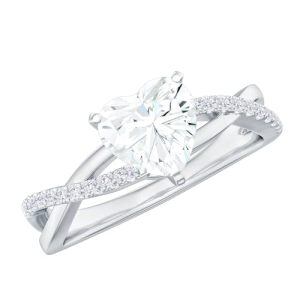 E Moissanite Heart Ring