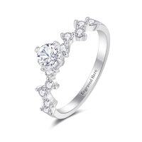 wholesale TOUPOP Moissanite Ring For Women Round Cut Moissanite Engagement Ring 925 Sterling Silver/10k/14k/18k D Color Vvs1 Clarity Promise Ring For Her Moissanite Wedding Ring Gift For Wife Girlfriend -style_name:B Moissanite