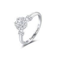 wholesale TOUPOP Personalized Moissanite Engagement Rings 1ct Moissanite Promise Rings For Women D Color Vvs1 Round Cut Lab Created Diamond 925 Sterling Silver 18k White Gold Plated Moissanite Wedding Ring -ring_size:6.5,color_name:White Gold