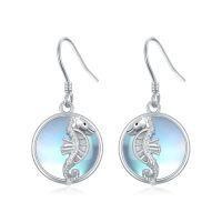 wholesale TOUPOP Moonstone Earrings Sterling Silver Dangle Drop Earrings Moonstone Jewelry Gifts For Women Mother Christmas Birthday -style_name:6-Seahorse