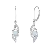 TOUPOP Sterling Silver Infinity Birthstone Earrings for Women-color_name:10-Oct.-Opal
