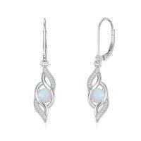 wholesale Infinity Birthstone Earrings For Women 925 Sterling Silver Birthstone Earrings Love Infinity Jewelry Birthday Anniversary Christmas Gifts For Her Girlfriend Wife -color_name:10-Oct.-Opal