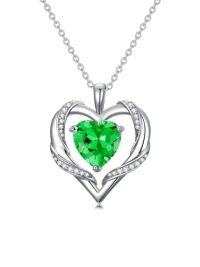 wholesale TOUPOP Birthday Gift For Mom Heart Necklace For Women 925 Sterling Silver Birthstone Necklace Jewelry Gift For Women Wife Her Girlfriend Sister -style_name:May