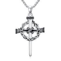 wholesale Nail Cross Necklace For Men Sterling Silver Nail Cross Pendant Religious Faith Christian Jewelry Birthday Christmas Gifts For Men Women Dad Husband Son Friend -style_name:Crown of Thorns