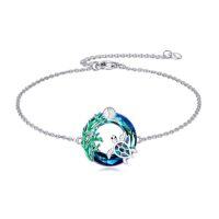 wholesale TOUPOP Sea Turtle/mermaid/dolphin/shell/starfish/conch/seahorse Bracelet For Women Sterling Silver Ocean Bracelet With Crystal Ocean Beach Charm Jewelry Birthday Christmas Gifts -style_name:Style 1-Sea Turtle-Blue Crystal-Seaweed