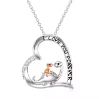 TOUPOP Sterling Silver Animal Pendant Women Jewelry Christmas Gifts-style_name:Dinosaur
