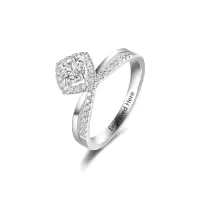 TOUPOP 18K White Gold Plated Moissanite D VVS1 Lab Diamond Ring-ring_size:5,color_name:A Moissanite Rings