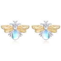 wholesale Animal Stud Earrings 925 Sterling Silver Dolphin/butterfly/sea Turtle/frog/axolotl Stud Animal Earrings Jewelry Christmas Gifts For Women -style_name:Bee Earrings