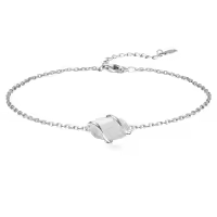 TOUPOP 925 Sterling Silver Gemstone Dainty Ankle Bracelet-color_name:Opal