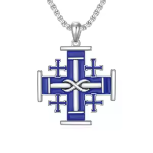K Jerusalem cross Blue