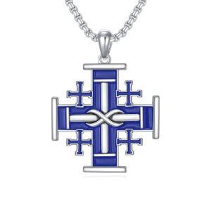 K Jerusalem cross Blue