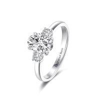 wholesale TOUPOP Customized Moissanite Engagement Ring For Women Personalized Moissanite Promise Rings 1ct D Color Vvs1 Clarity Wedding Rings 925 Sterling Silver 18k White Gold Plated Gift For Girlfriend Wife -style_name:J Moissanite