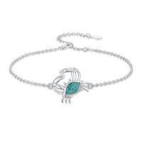 wholesale Ocean Bracelet 925 Sterling Silver Turquoise Sea Animal Link Bracelet Beach Themed Jewelry Gifts For Women -style_name:Crab