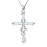 wholesale Opal Cross Necklace 925 Sterling Silver Infinity/stethoscope/musical Note Pendant Necklaces Faith Jewelry Christmas Gifts For Women Her -style_name:Stethoscope