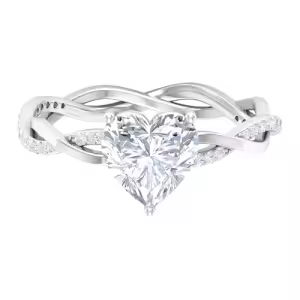F Moissanite Heart Ring