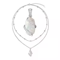 TOUPOP Sterling Silver Gemstone Pendant Fine Jewelry Gift for Women-color_name:Layered-Opal-October