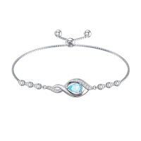wholesale Christmas Gifts Birthstone Bracelet For Women 925 Sterling Silver Infinity Love Jewelry Birthday Gifts For Women Mom Wife Girlfriend -color_name:03-March-Aquamarine